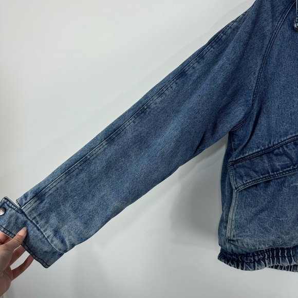 Vintage Hunt Club Oversized Denim Bomber Jean Jacket Y2K Retro Grunge 90s - Picture 3 of 9